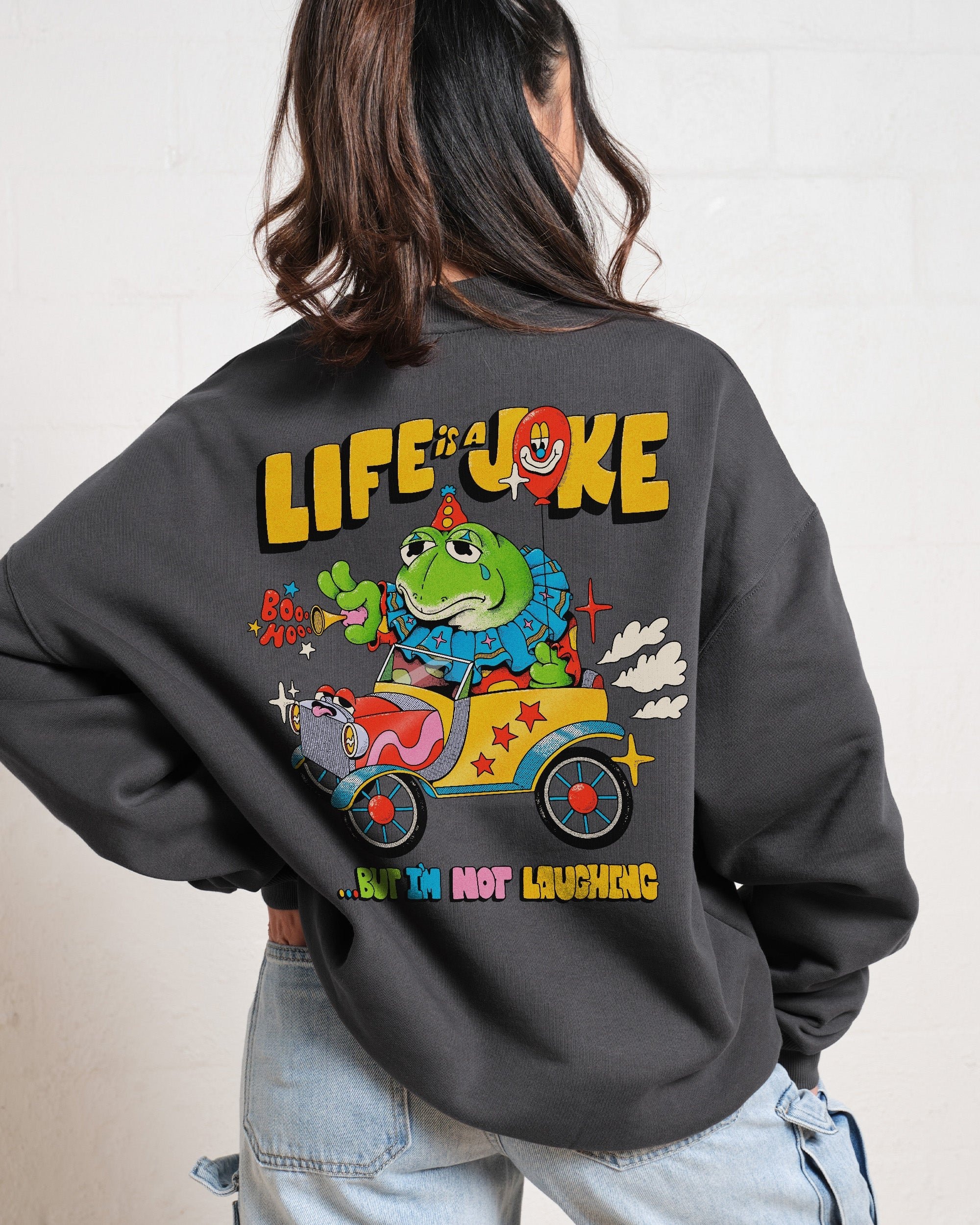 Life is a Joke Unisex Graphic Sweatshirt - Threadheads 80% Cotton 340gsm