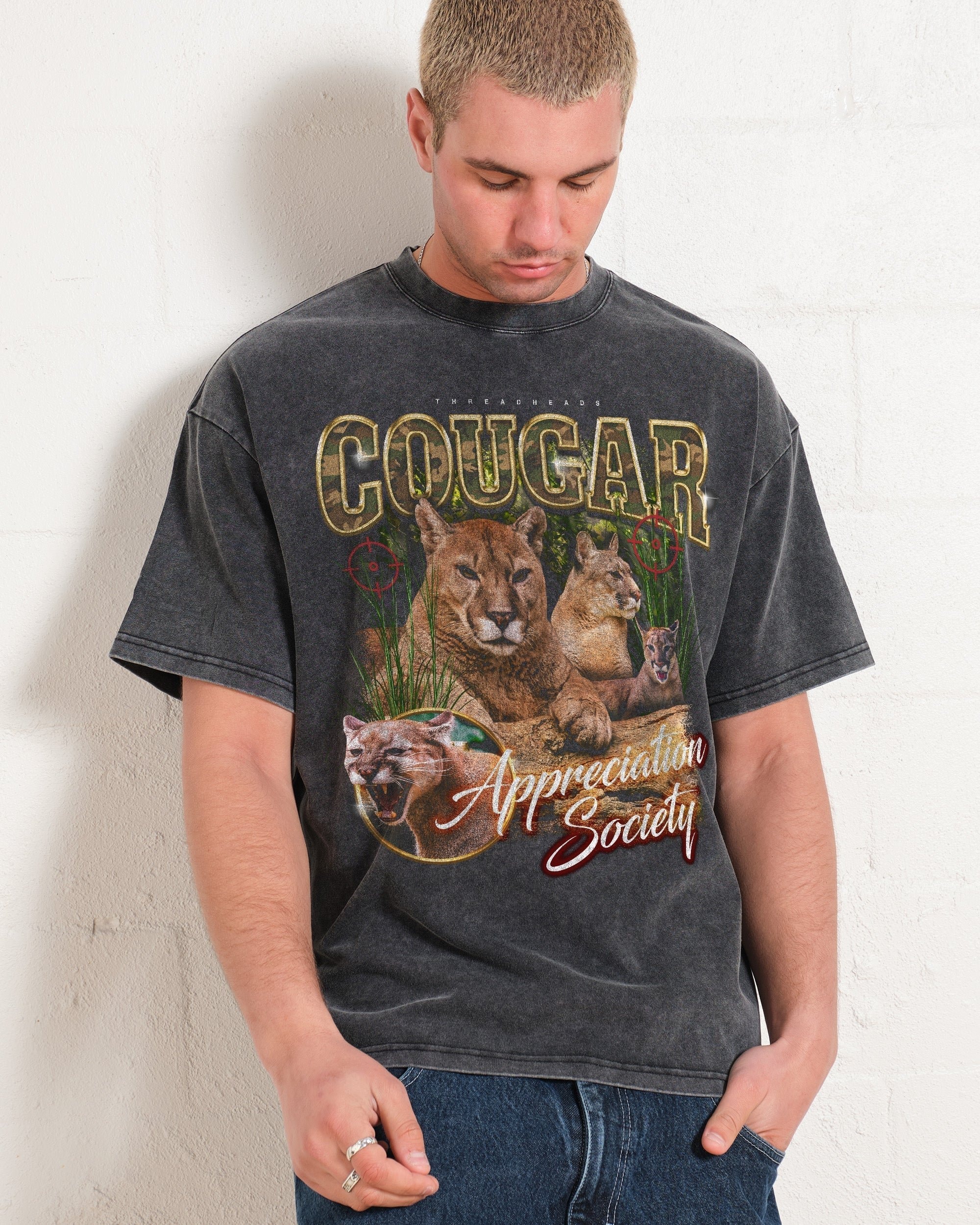 Cougar Appreciation Society Oversized Graphic Tee Unisex 100% Combed Cotton 275gsm