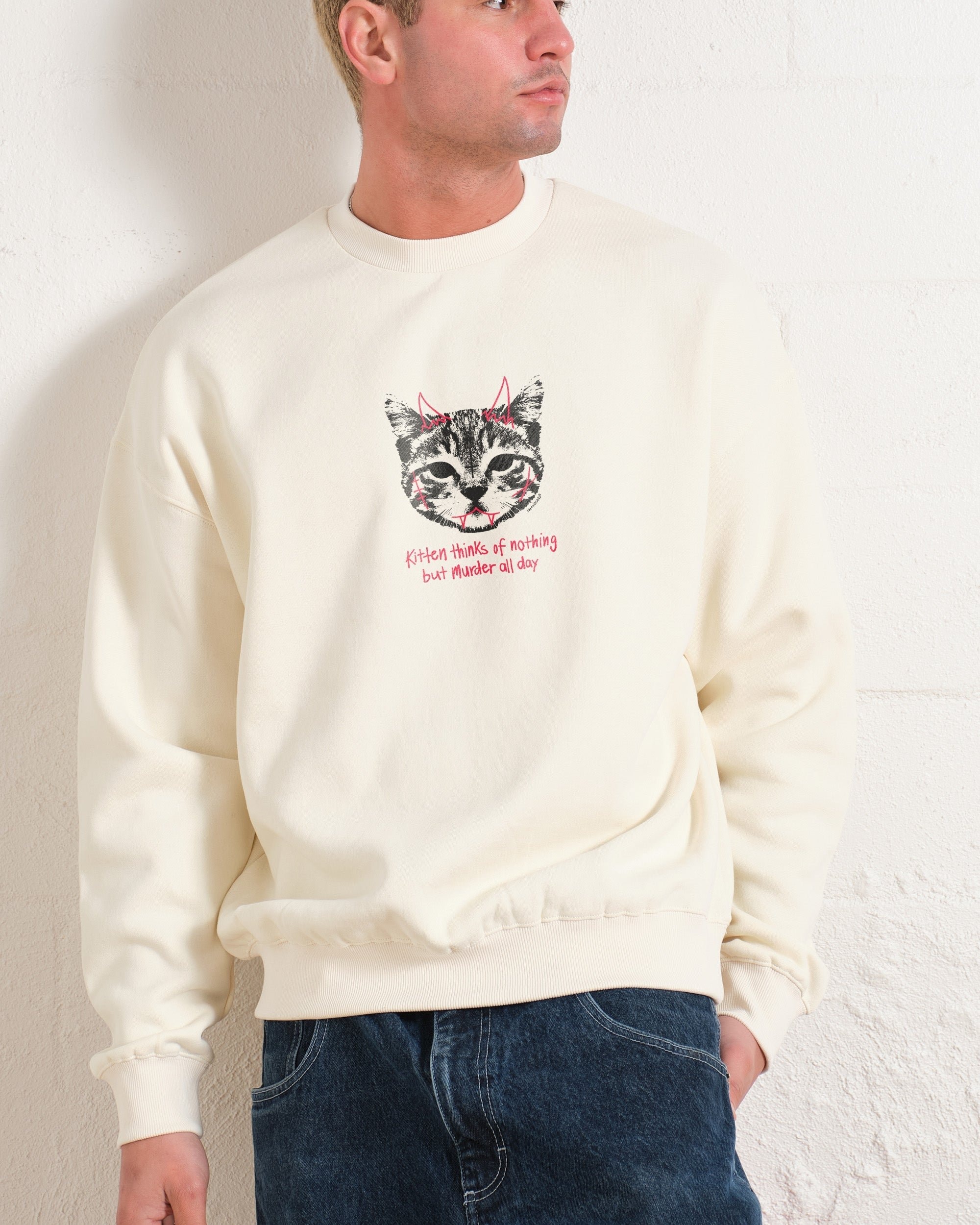 Demon Kitten Graphic Sweatshirt Unisex 80% Cotton 340gsm Thick Fabric Threadheads