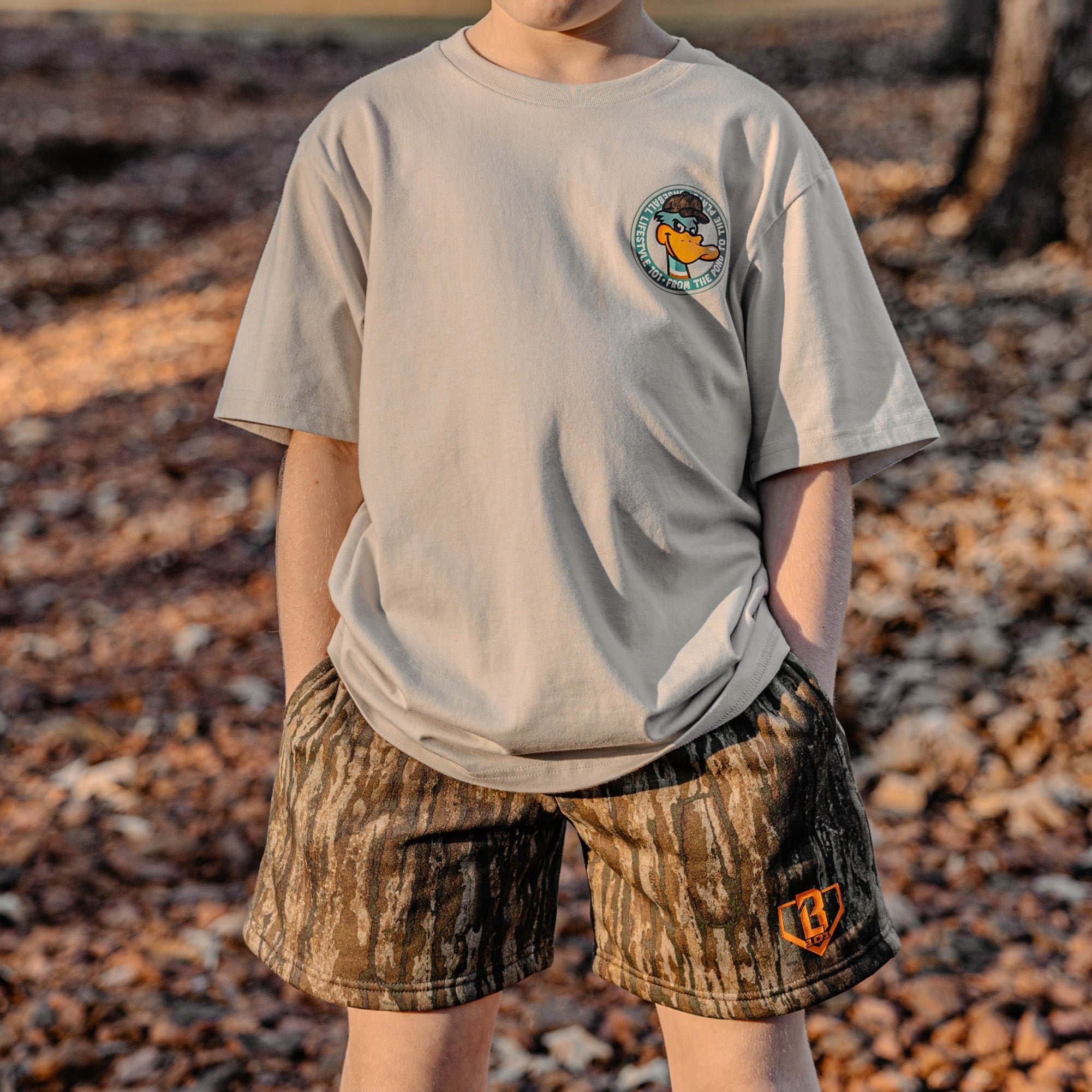 Realtree Legacy Camo Sweatshorts - Polyester Cotton Elastic Waistband