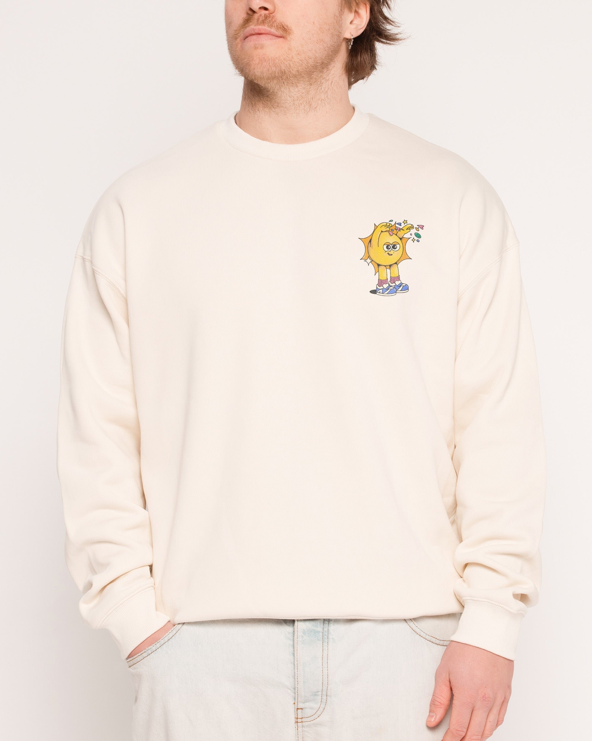 Hit Em' With the Good Vibes Unisex Sweatshirt 80% Cotton 340gsm Graphic Print