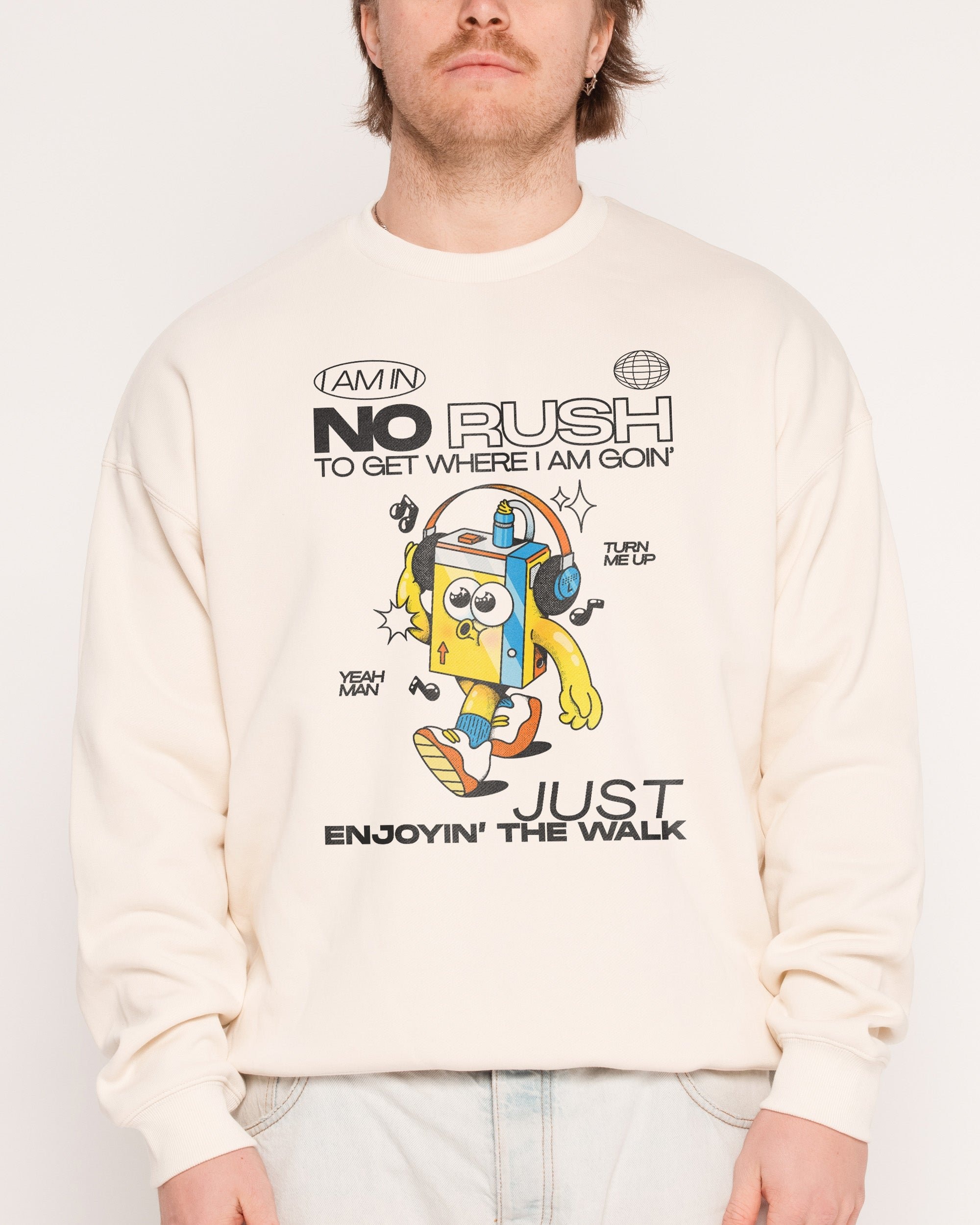 No Rush Unisex Sweatshirt - Premium 80% Cotton 340gsm Graphic Print