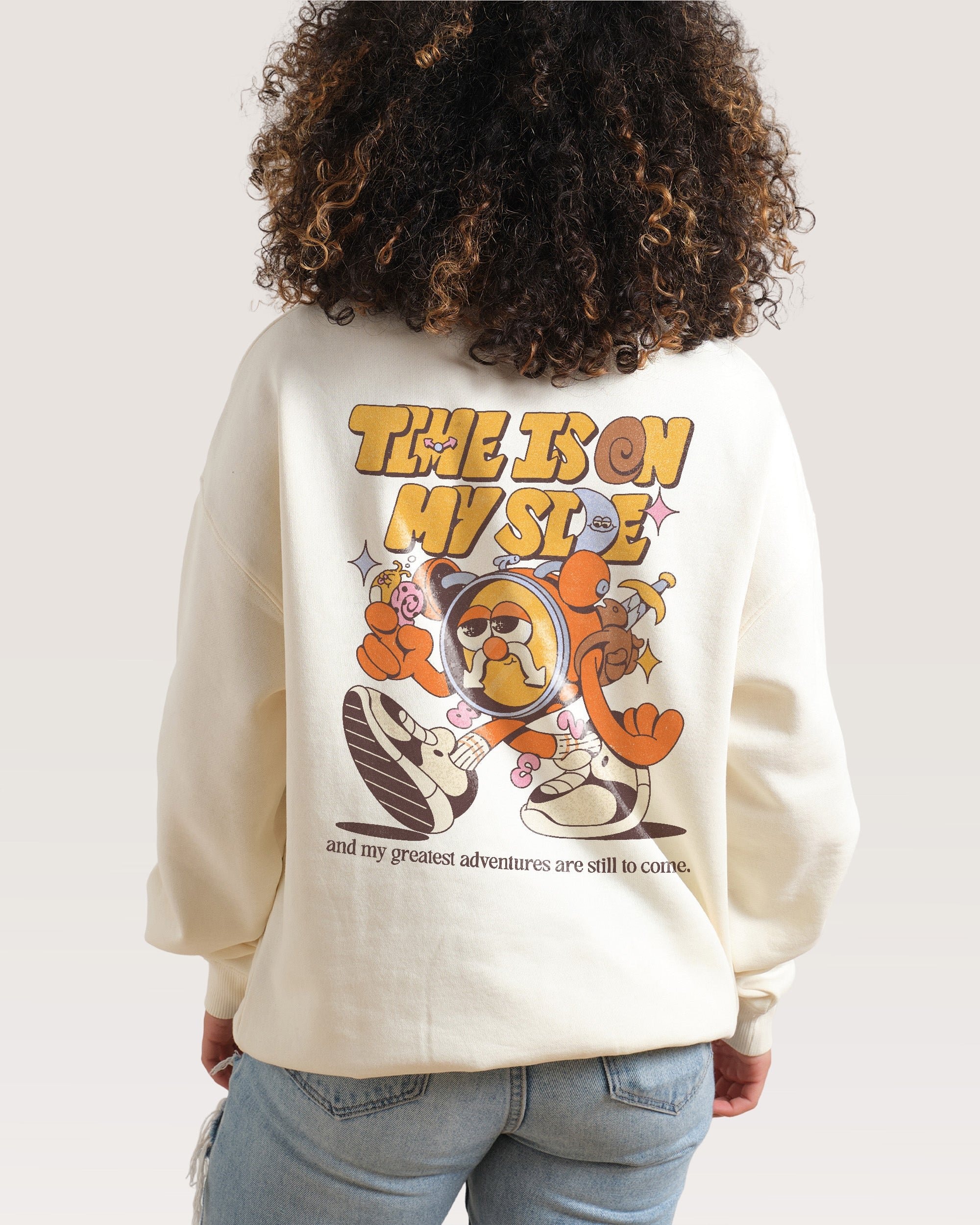 Time is on My Side Front and Back Unisex Sweatshirt 80% Cotton 340gsm - My Sunbeam