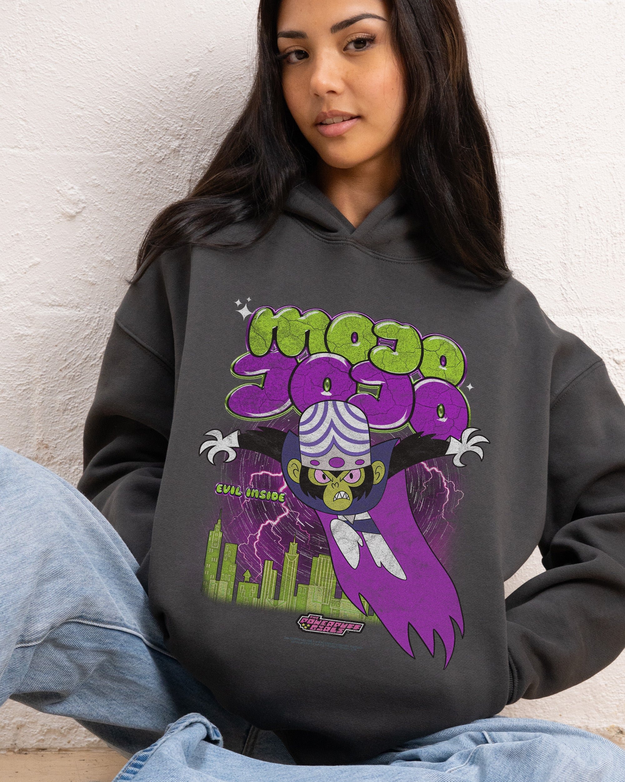 MoJo JoJo The Powerpuff Girls Unisex Hoodie 90s Boxy Fit 340gsm Cotton Poly Blend