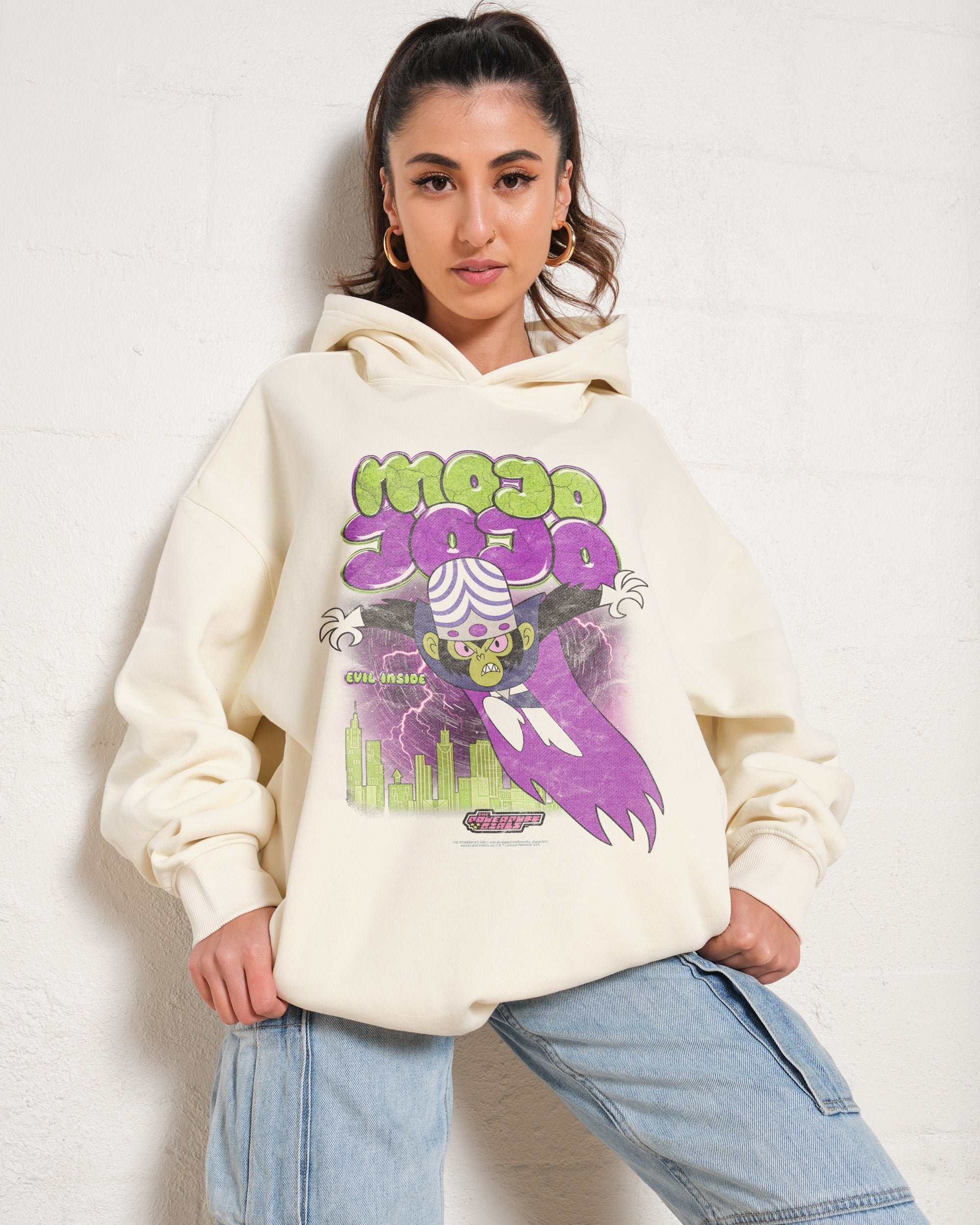 MoJo JoJo The Powerpuff Girls Unisex Hoodie 90s Boxy Fit 340gsm Cotton Poly Blend